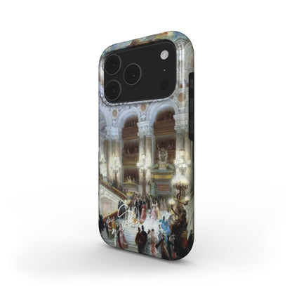 Side profile of Galerifia The Staircase of the Opera Louis Béroud iPhone phone cover showing protective edges