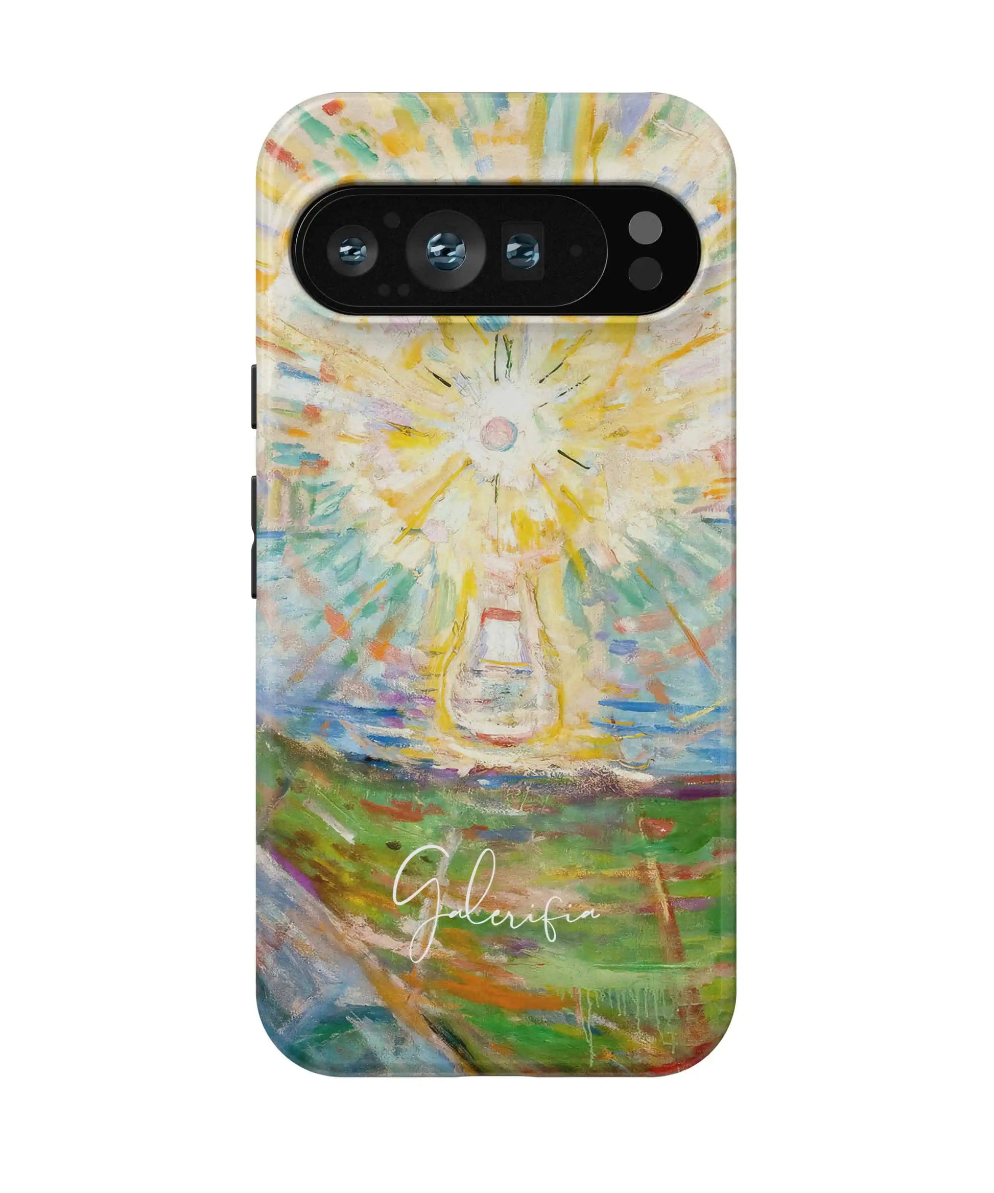 Back view of Galerifia The Sun by Edvard Munch on a Google Pixel case