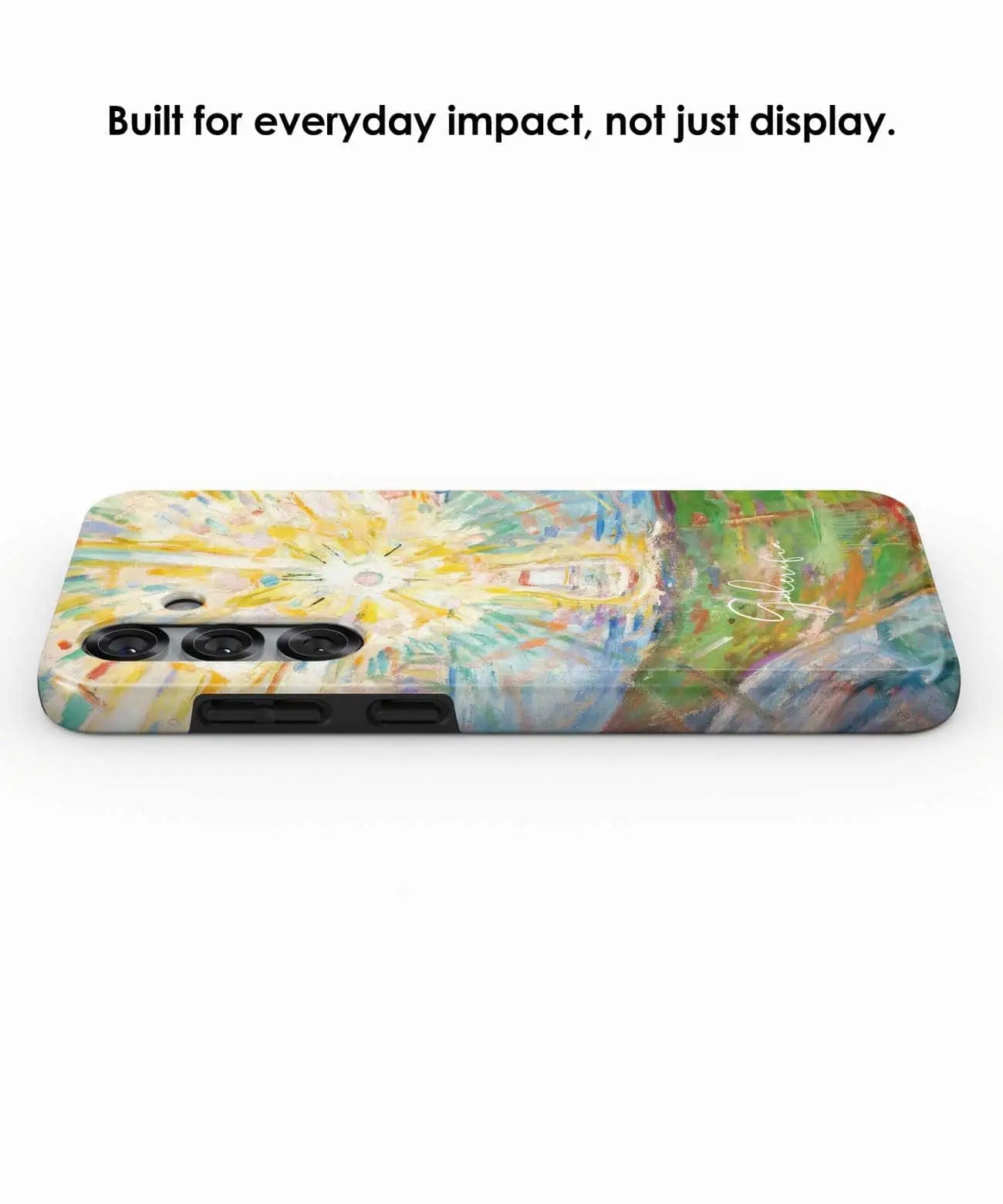 Side view of Galerifia The Sun by Edvard Munch on a Samsung Galaxy phone case
