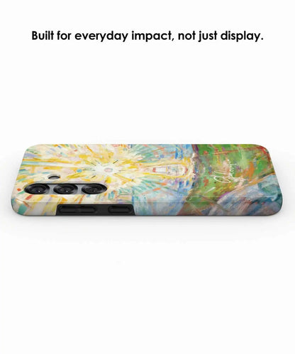 Side view of Galerifia The Sun by Edvard Munch on a Samsung Galaxy phone case