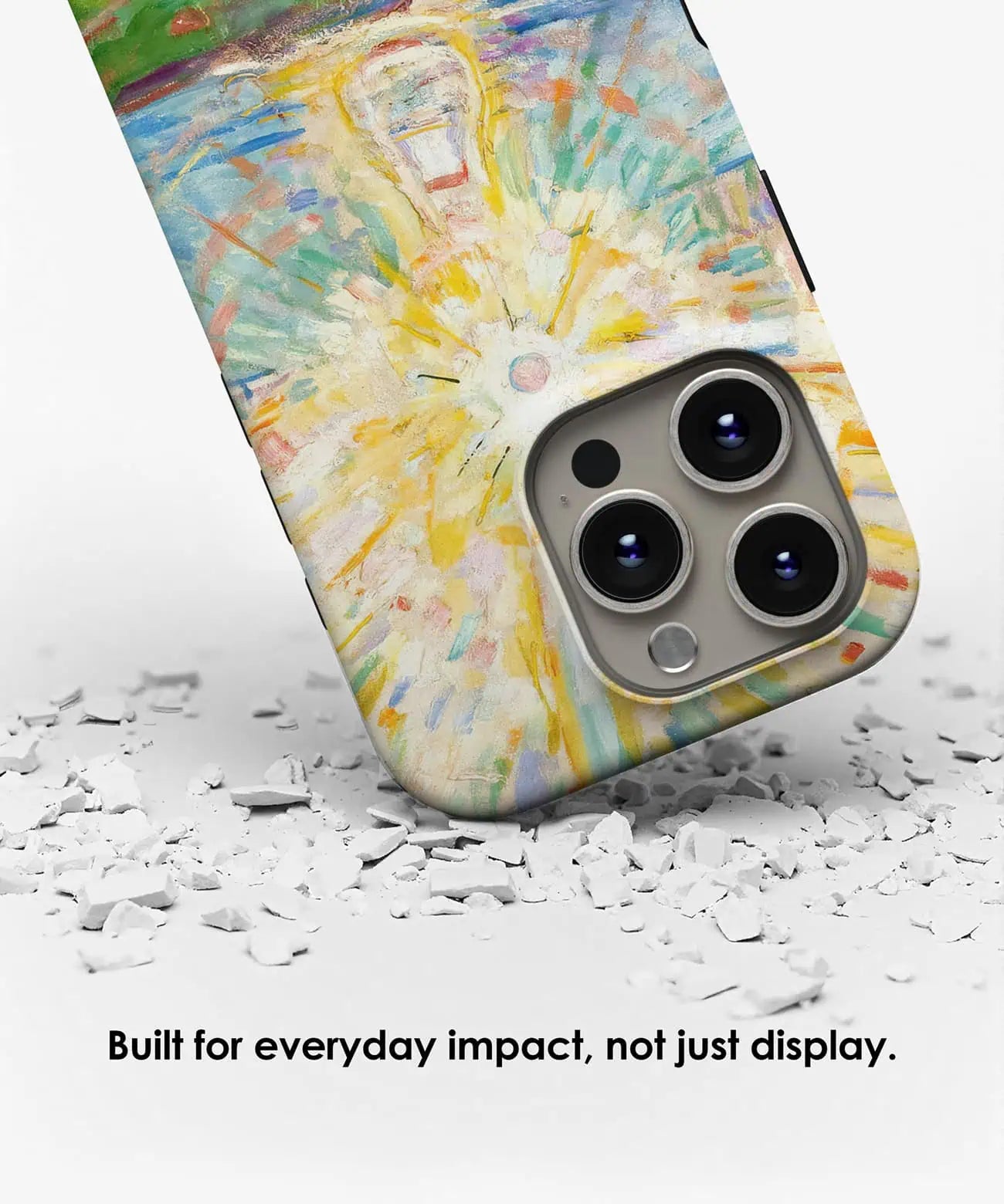 Shock-absorbing structure of Galerifia The Sun Edvard Munch iPhone case