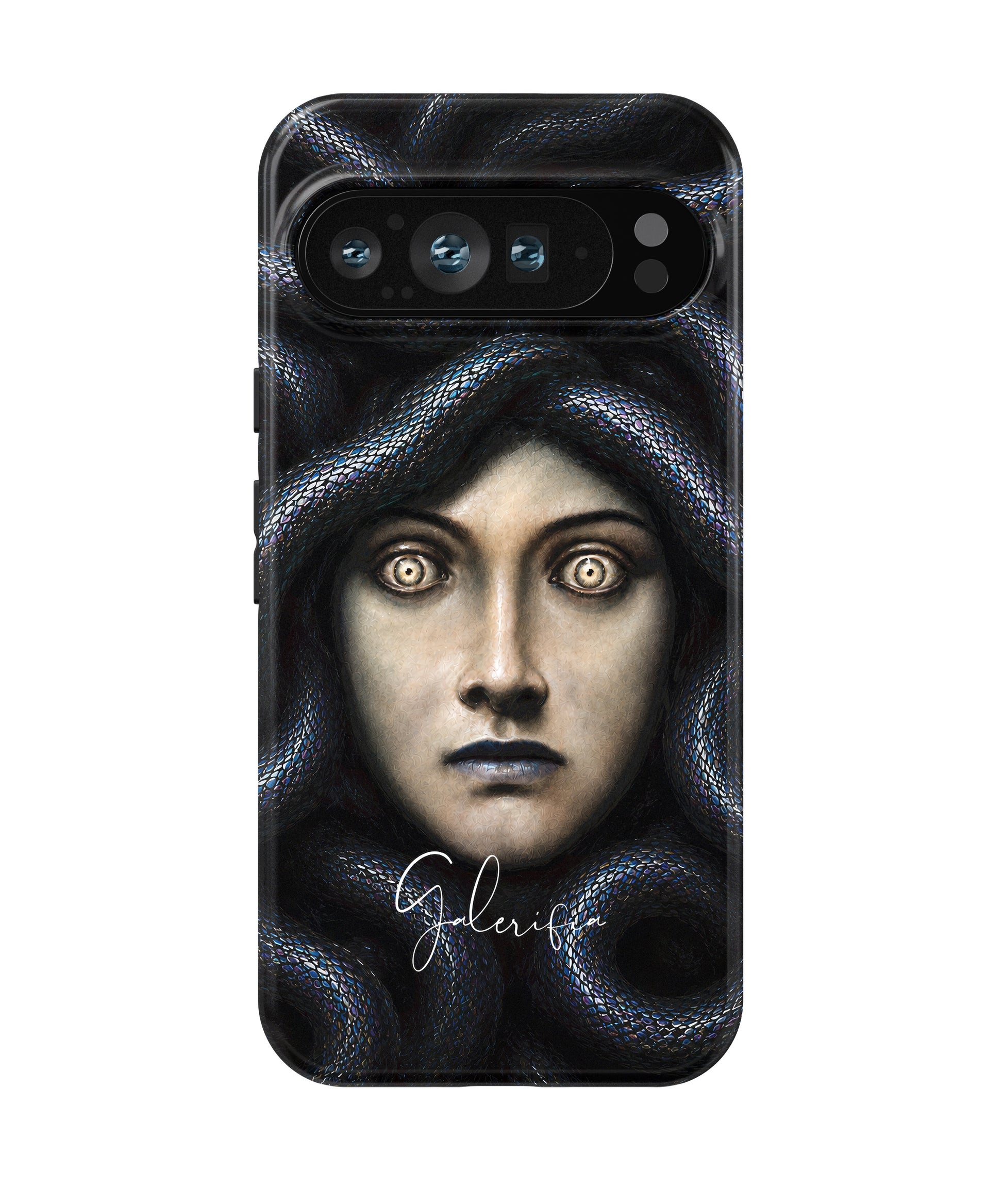 Head of Medusa by Franz von Stuck printed on a tough Google Pixel phone case front view