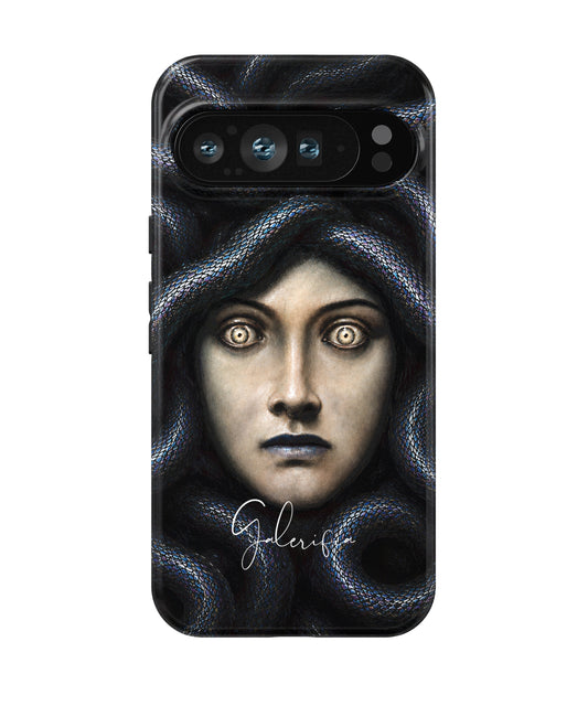 Head of Medusa by Franz von Stuck printed on a tough Google Pixel phone case front view