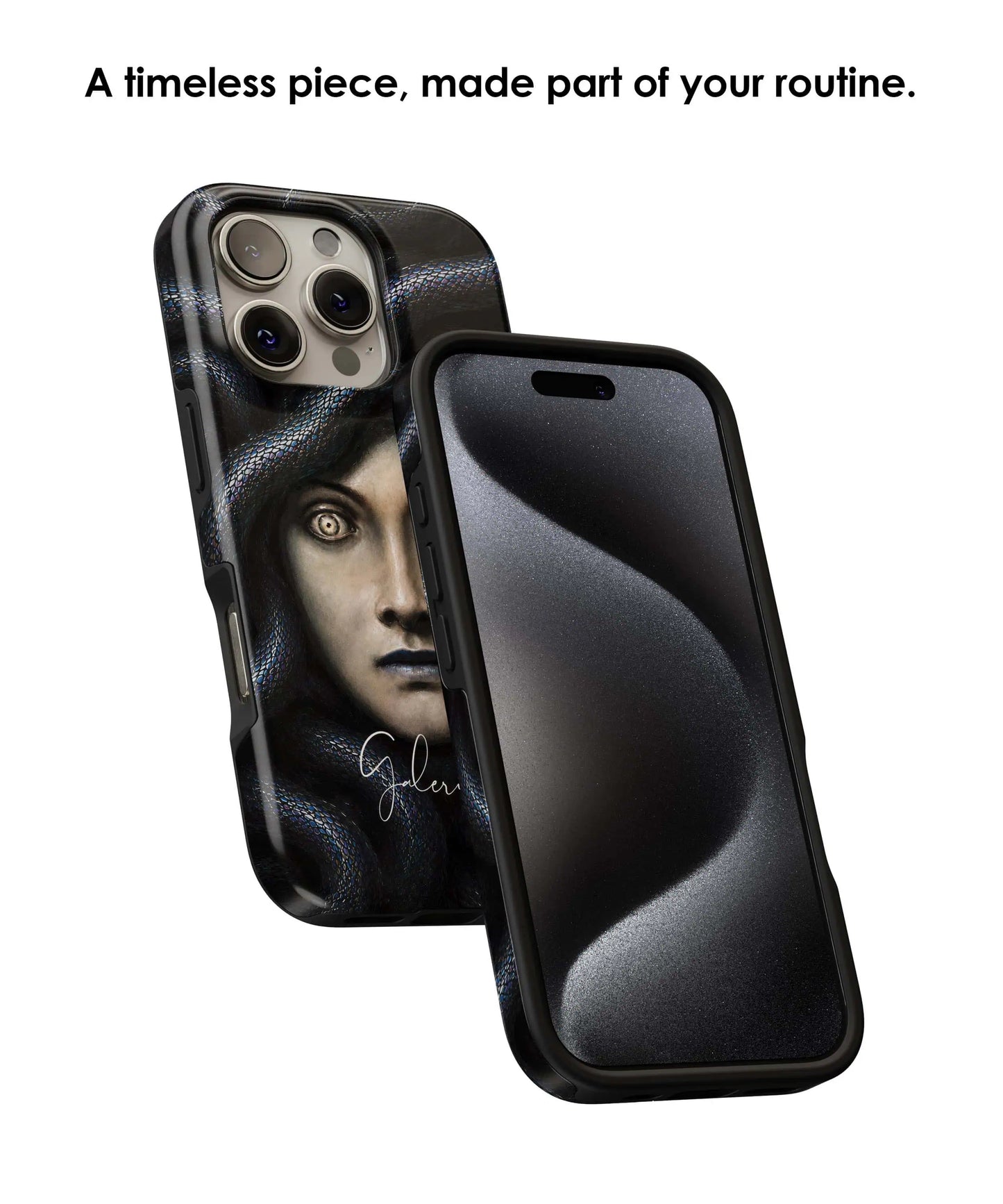 Protective tough iPhone case featuring Head of Medusa by Franz von Stuck displayed with impact resistant design by Galerifia.