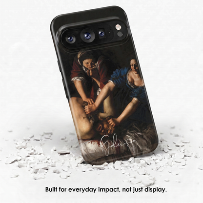 Angled view of Judith Beheading Holofernes by Artemisia Gentileschi tough Google Pixel case