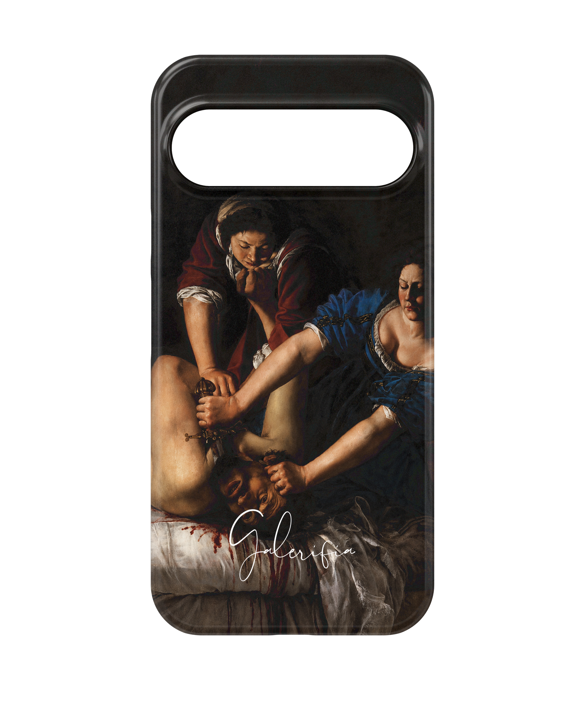 Close-up camera cutout view of Judith Beheading Holofernes by Artemisia Gentileschi Google Pixel phone case