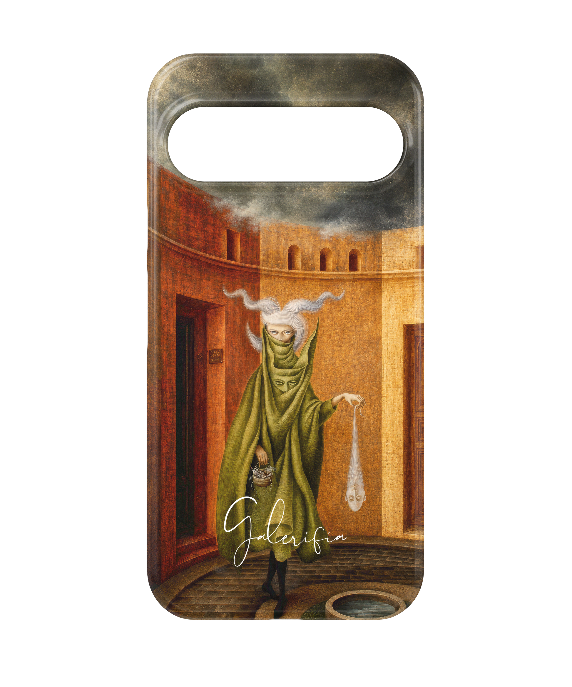Mujer saliendo del psicoanalista by Remedios Varo printed on a tough Google Pixel phone case front view