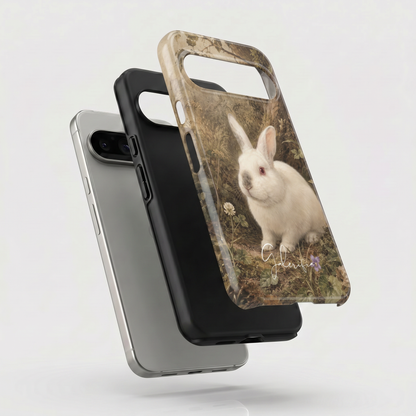 Angled view of New Zealand Rabbit tough Google Pixel case