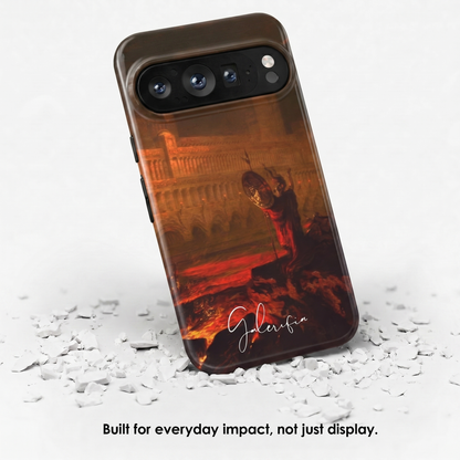 Angled view of Pandemonium by John Martin tough Google Pixel case