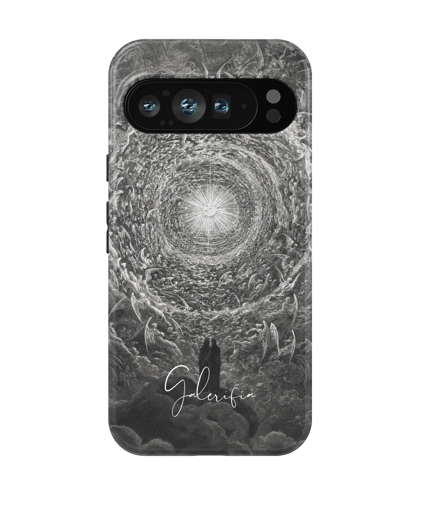 Close-up camera cutout view of Paradiso Canto 34 by Gustave Doré Google Pixel phone case