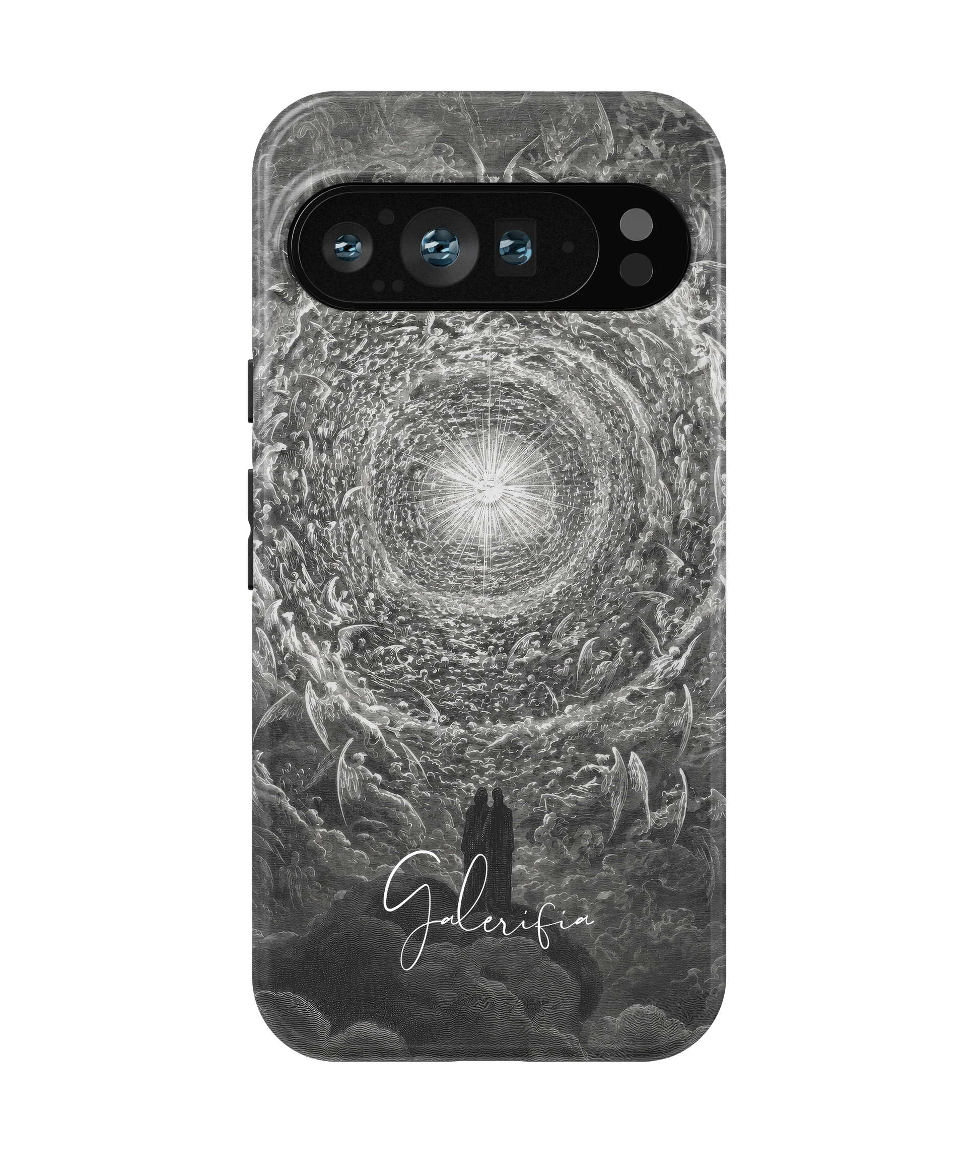 Close-up camera cutout view of Paradiso Canto 34 by Gustave Doré Google Pixel phone case