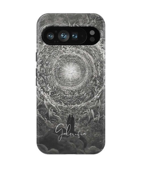 Close-up camera cutout view of Paradiso Canto 34 by Gustave Doré Google Pixel phone case