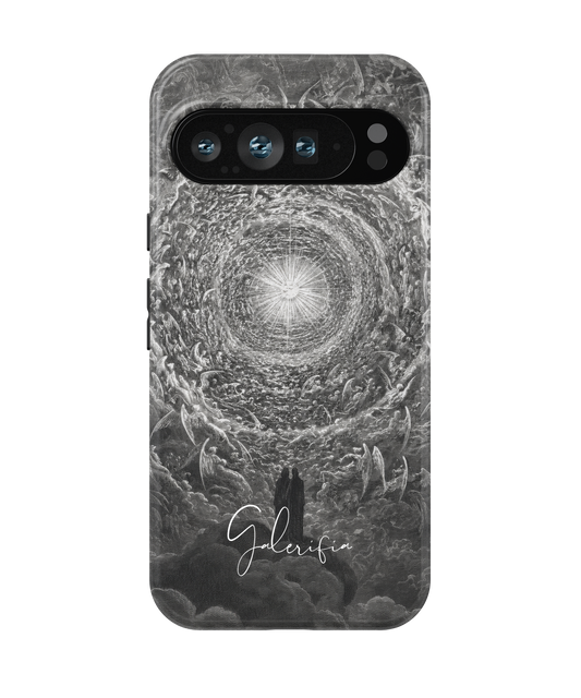 Close-up camera cutout view of Paradiso Canto 34 by Gustave Doré Google Pixel phone case