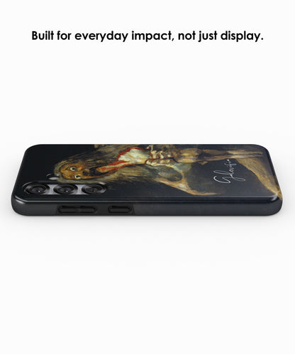 Angled view of Saturn Devouring His Son by Francisco Goya tough Samsung Galaxy case