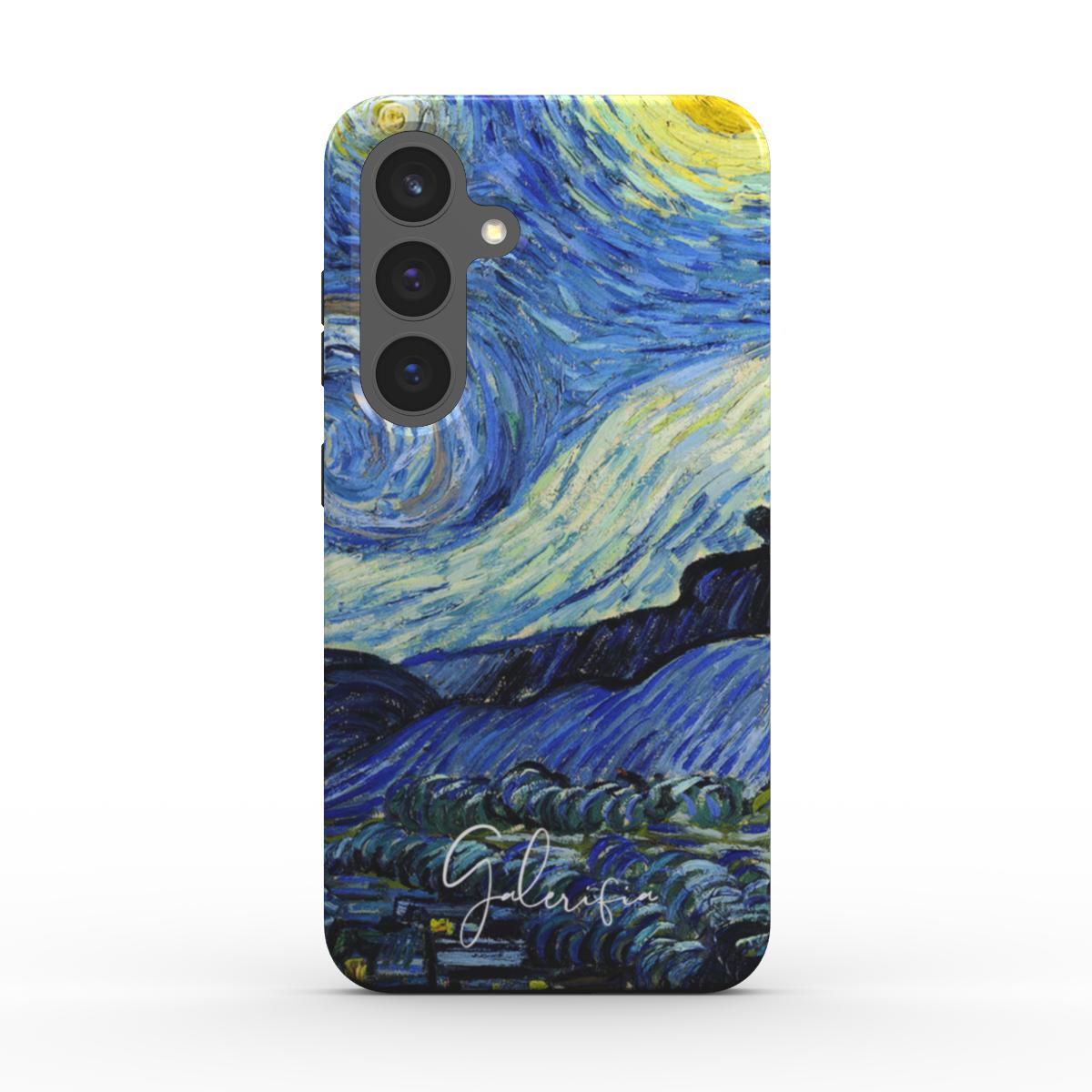 Back view of Starry Night by Vincent van Gogh printed on a Samsung Galaxy case