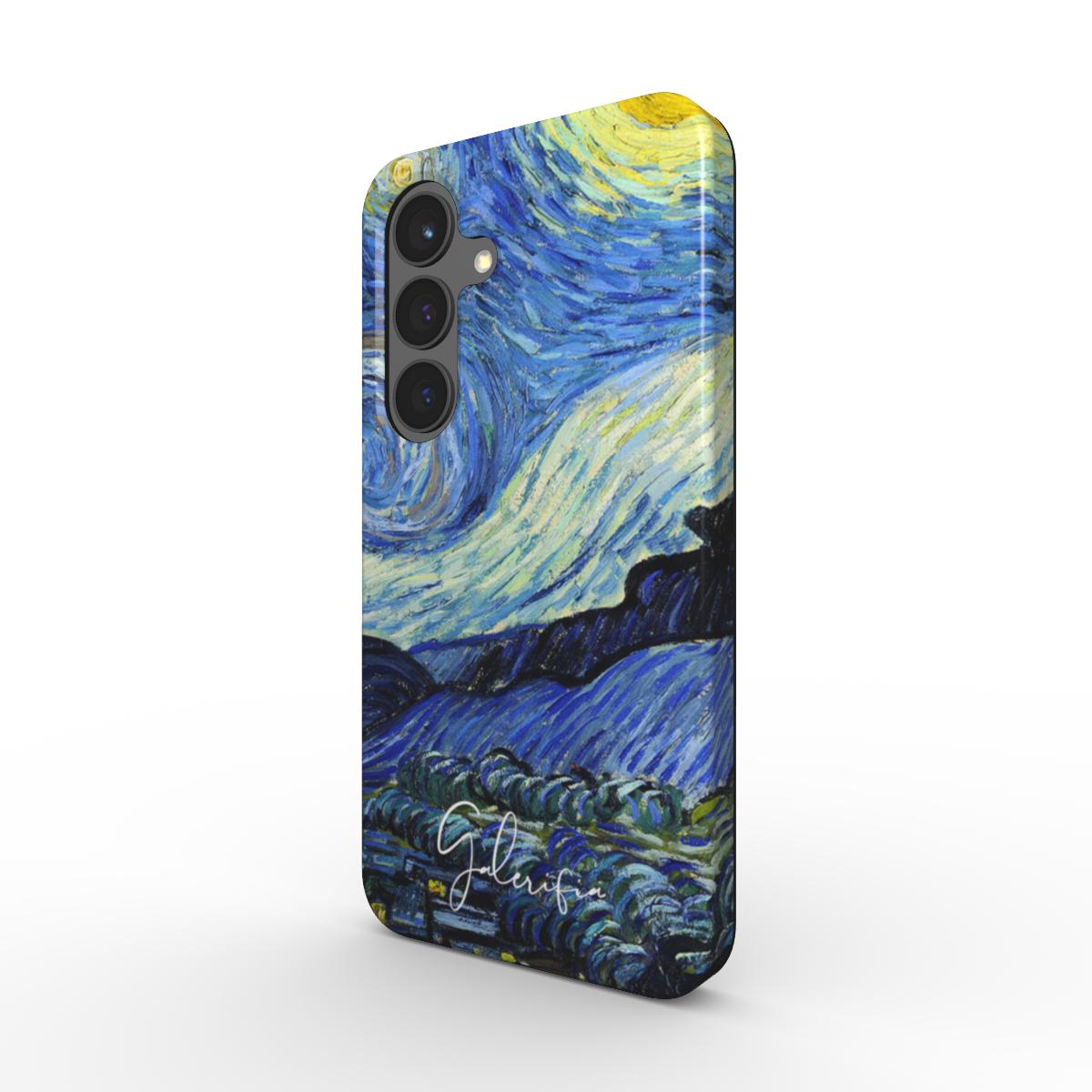 Side profile of Starry Night Vincent van Gogh Samsung Galaxy case showing protective edges