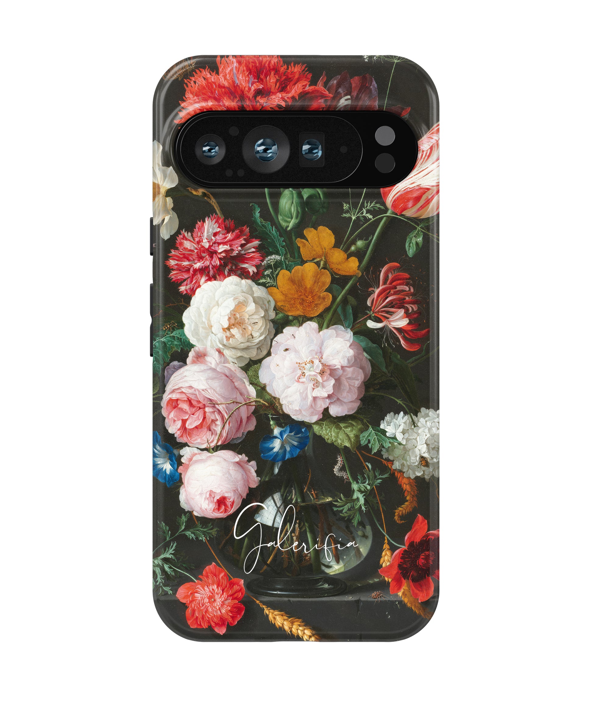 Still Life with Flowers in a Glass Vase by Rachel Ruysch printed on a tough Google Pixel phone case front view