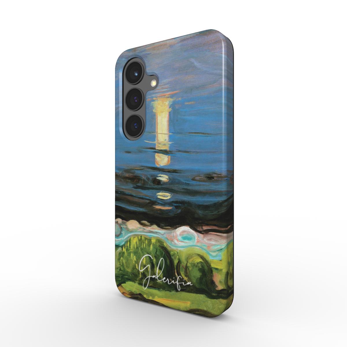 Side profile of Summer Night on the Beach Edvard Munch Samsung Galaxy case showing protective edges