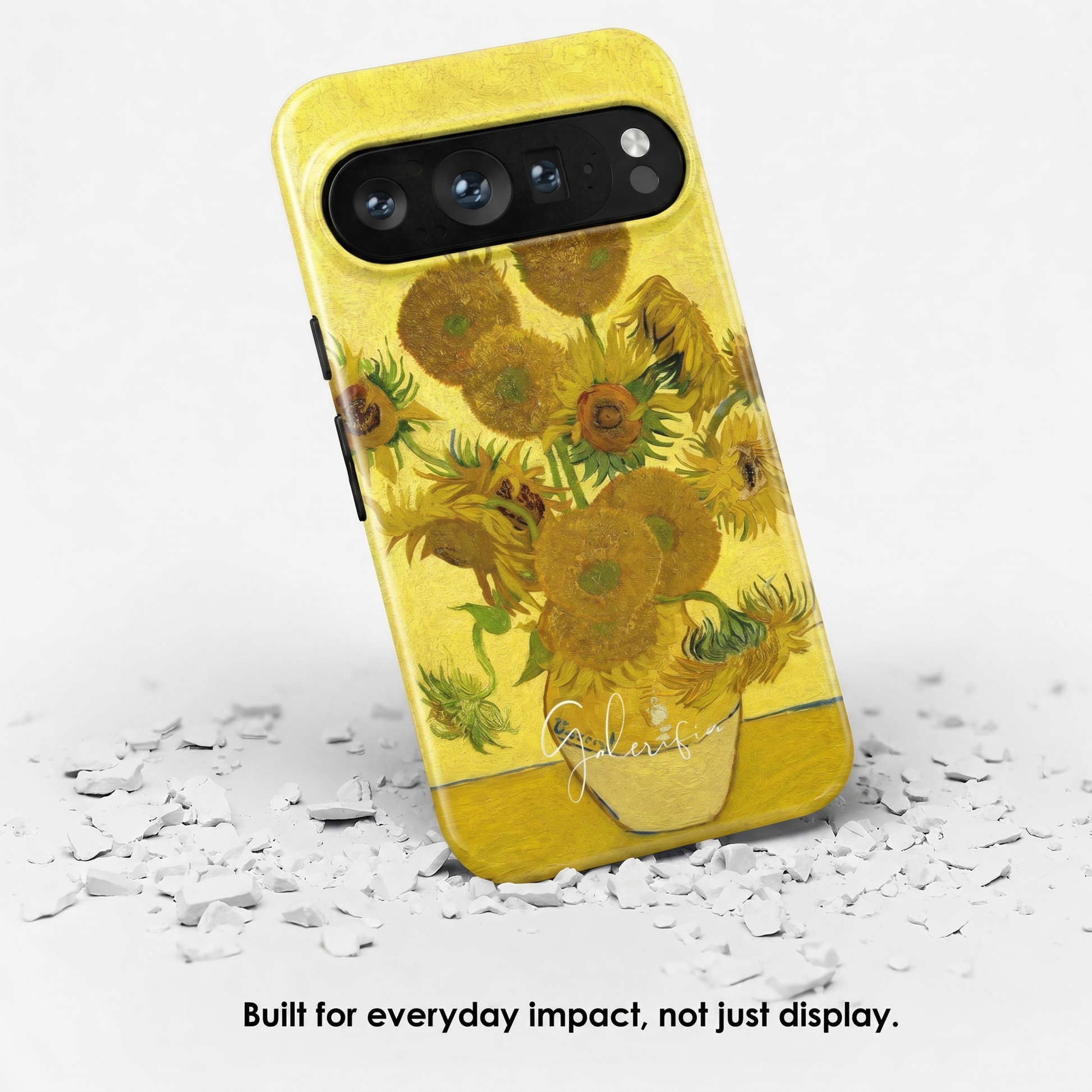 Angled view of Sunflowers by Vincent van Gogh tough Google Pixel case