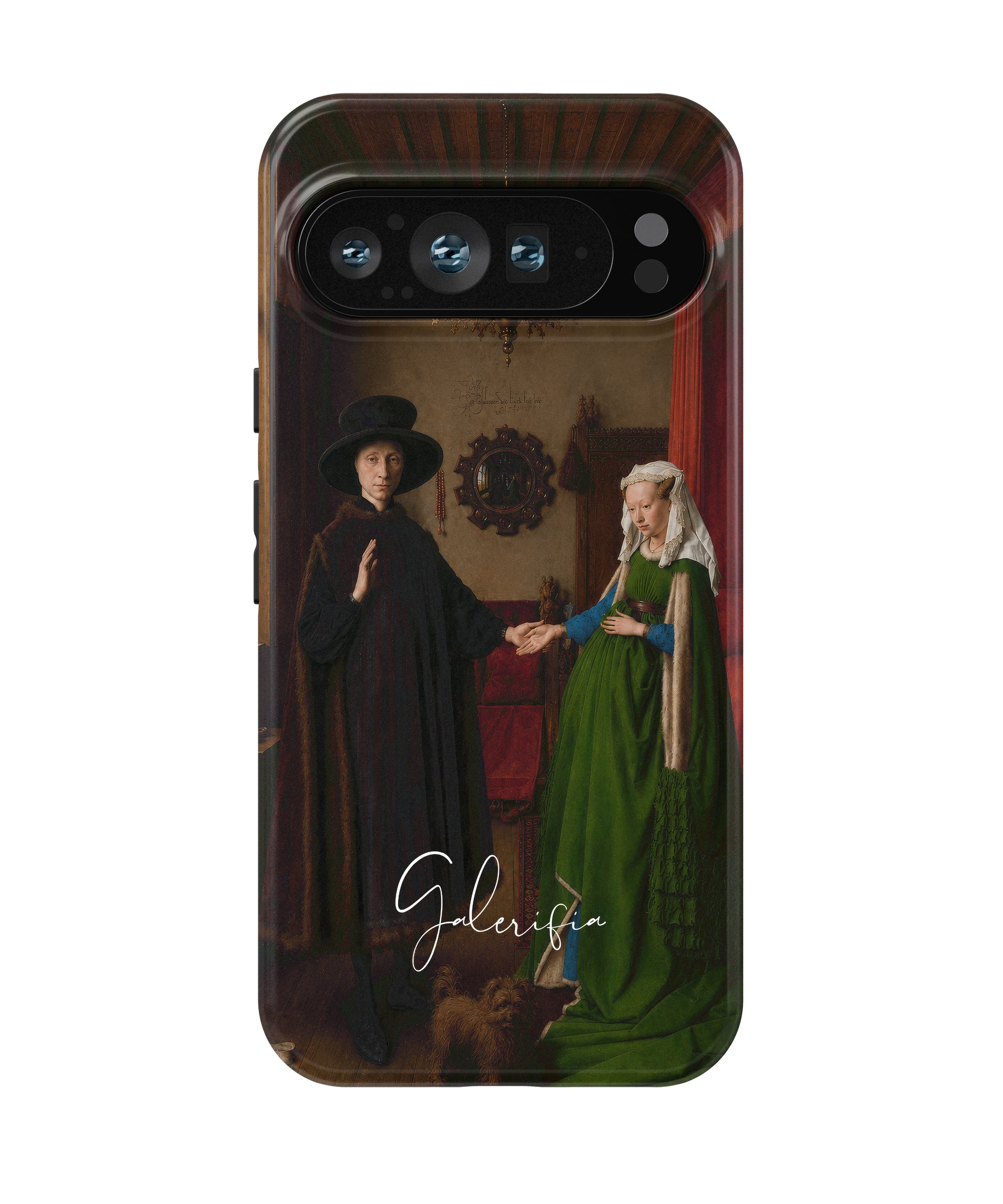 The Arnolfini Portrait by Jan van Eyck printed on a tough Google Pixel phone case front view