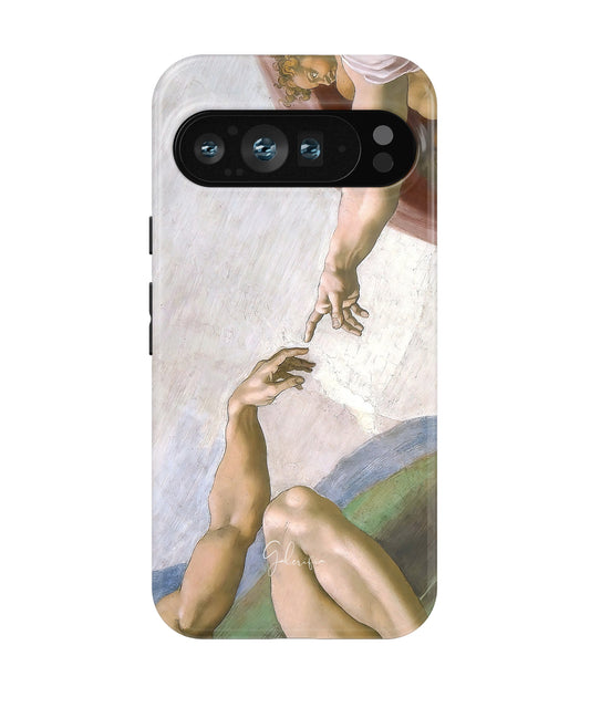 The Creation of Adam Fresco Detail by Michelangelo Google Pixel Case