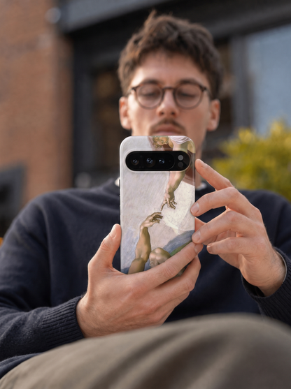 The Creation of Adam Fresco Detail by Michelangelo Google Pixel Case