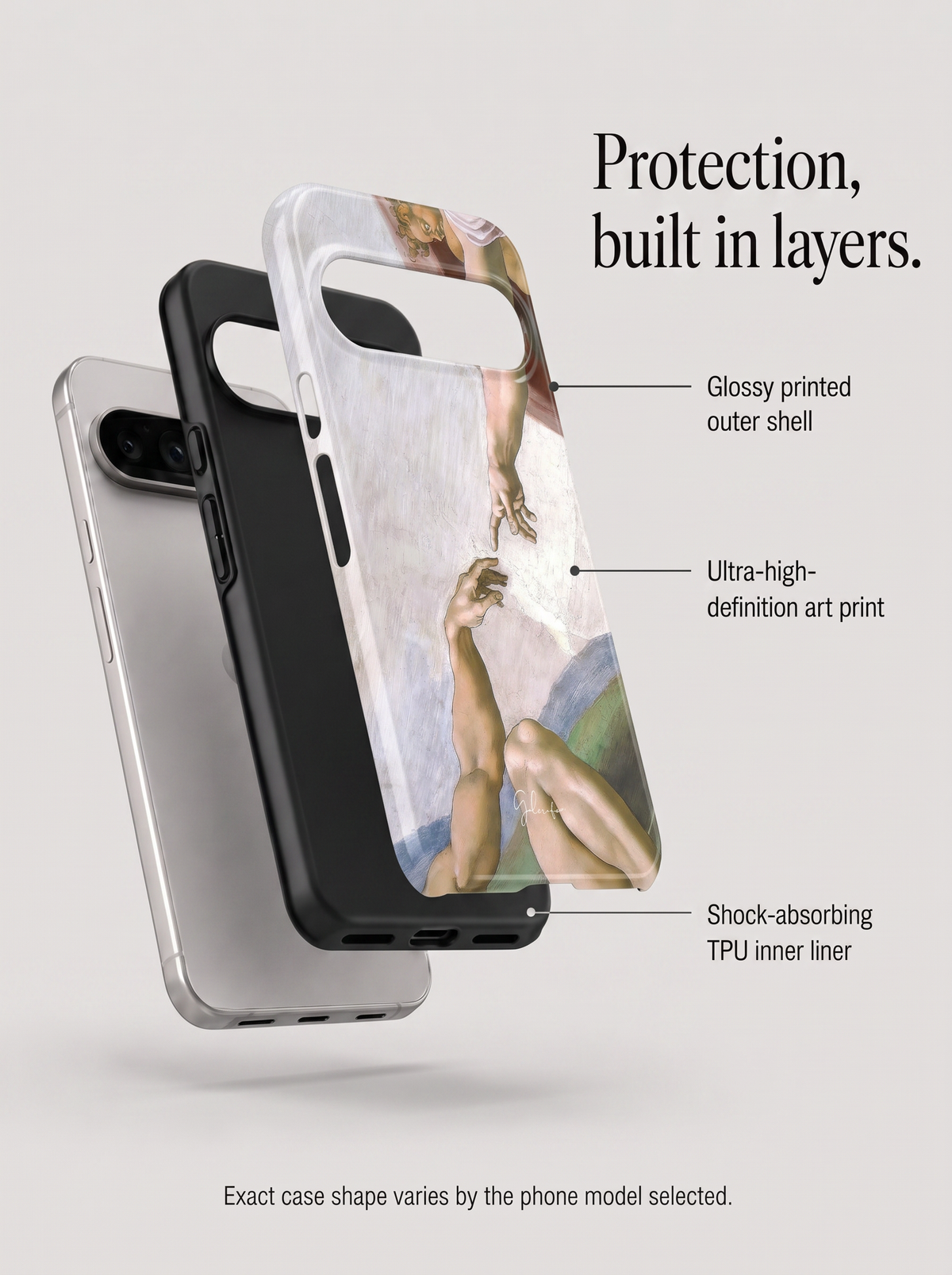 The Creation of Adam Fresco Detail by Michelangelo Google Pixel Case