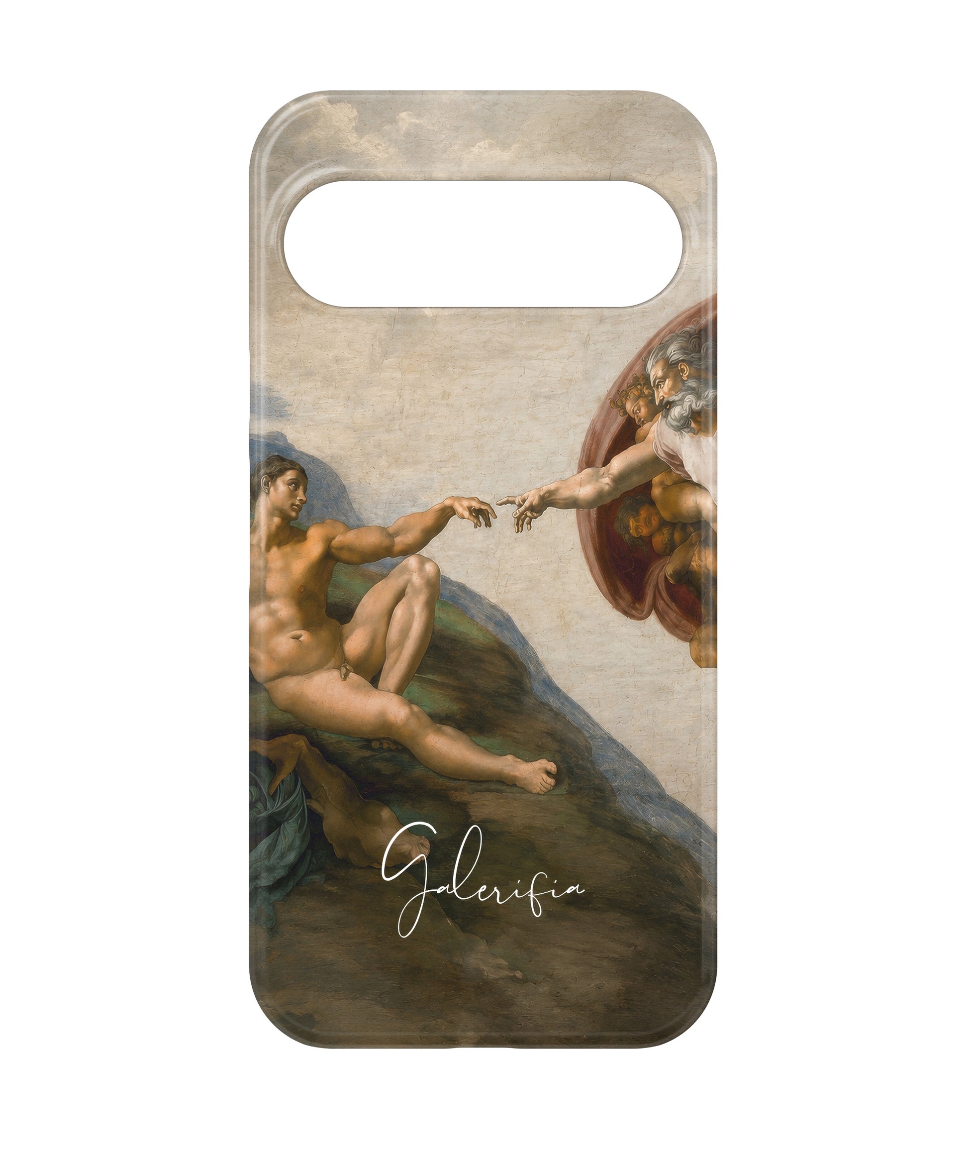 Angled view of The Creation of Adam by Michelangelo Google Pixel tough phone case