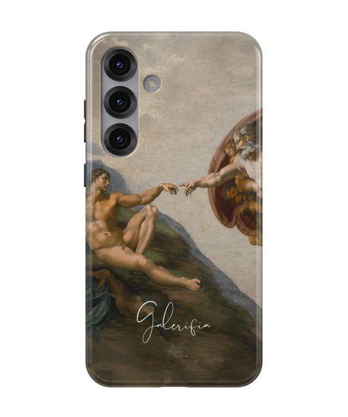 The Creation of Adam by Michelangelo printed on a tough Samsung Galaxy phone case front view