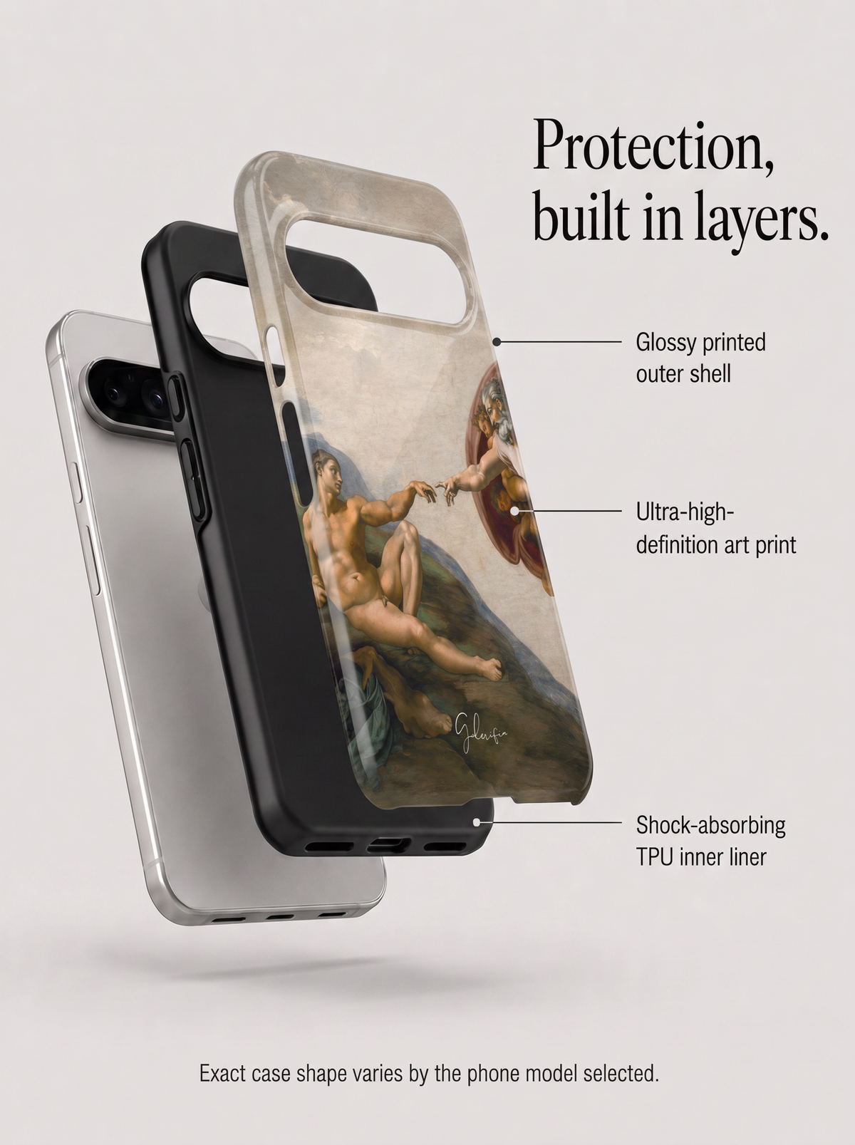 The Creation of Adam by Michelangelo Google Pixel Case