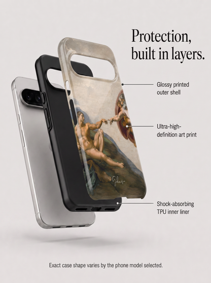 The Creation of Adam by Michelangelo Google Pixel Case