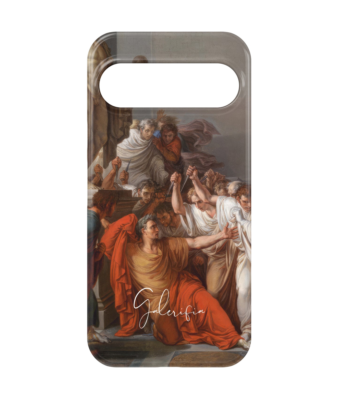 Close-up camera cutout view of The Death of Julius Caesar by Vincenzo Camuccini Google Pixel phone case