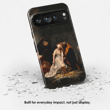 Angled view of The Execution of Lady Jane Grey by Paul Delaroche tough Google Pixel case