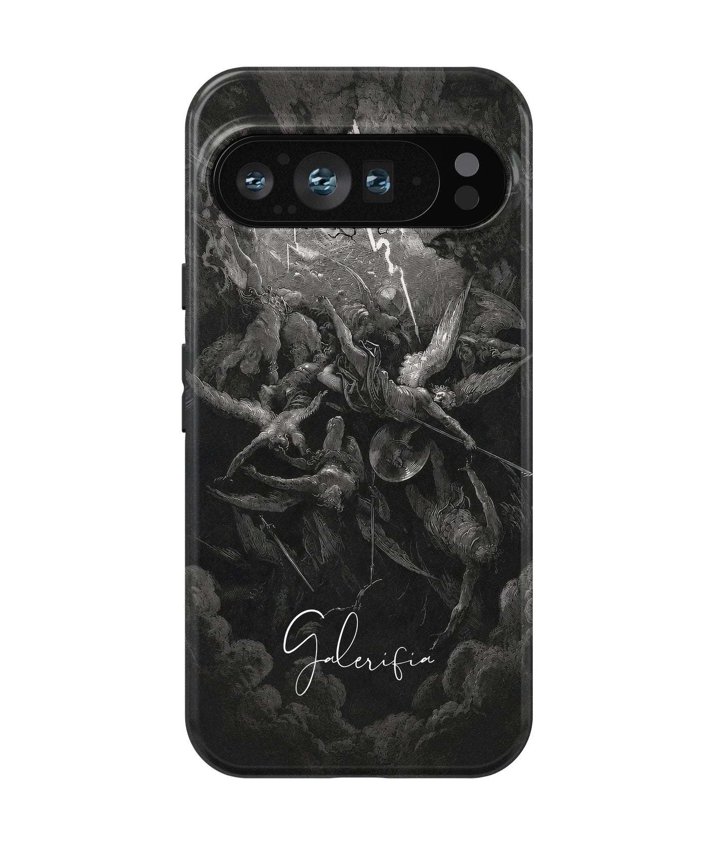 The Fall of the Rebel Angels by Gustave Doré printed on a tough Google Pixel phone case front view