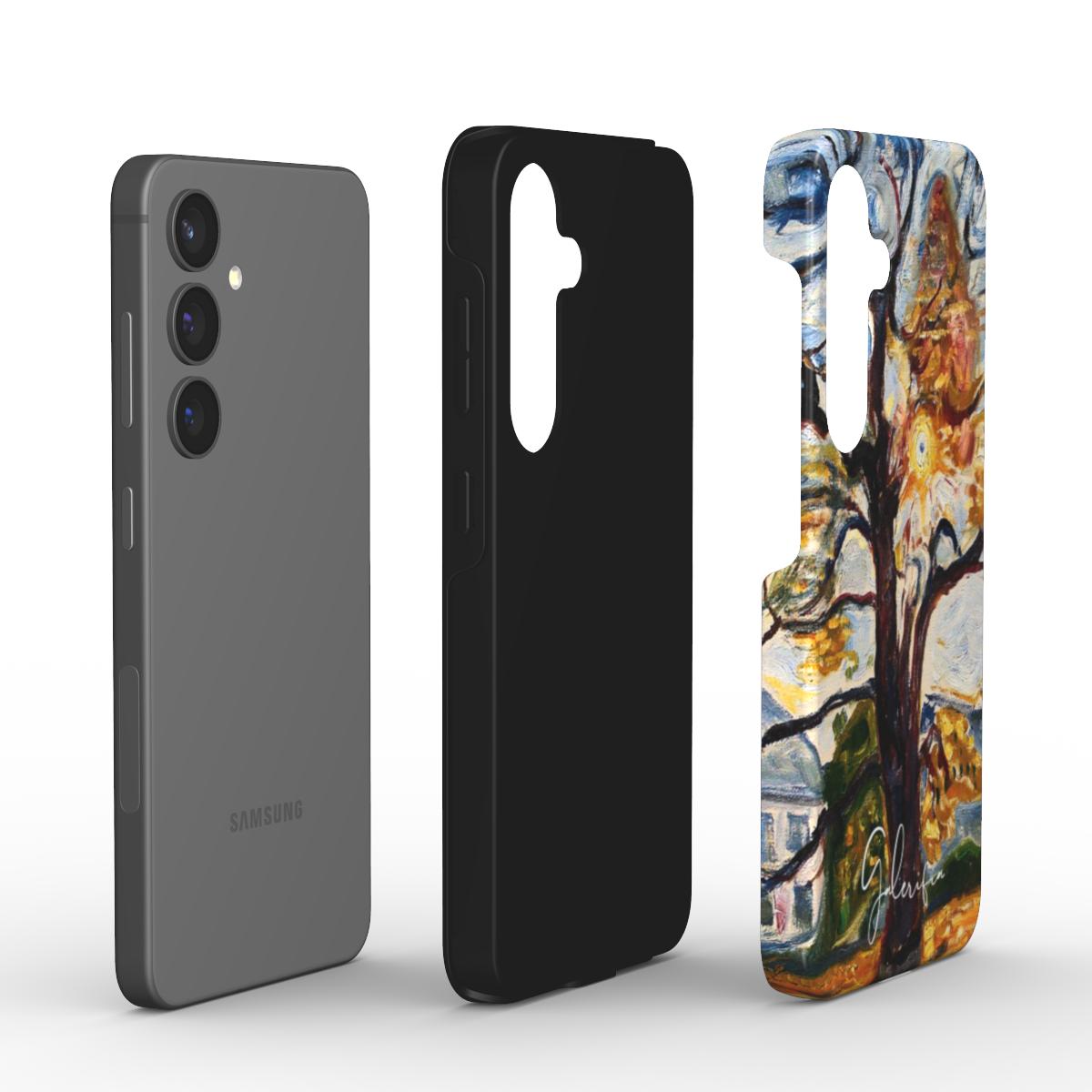 Edge detail of The Oak by Edvard Munch Samsung Galaxy case