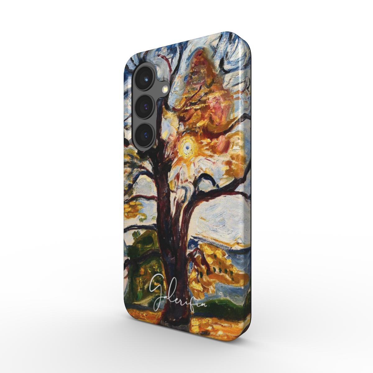 Side profile of The Oak Edvard Munch Samsung Galaxy case showing protective edges