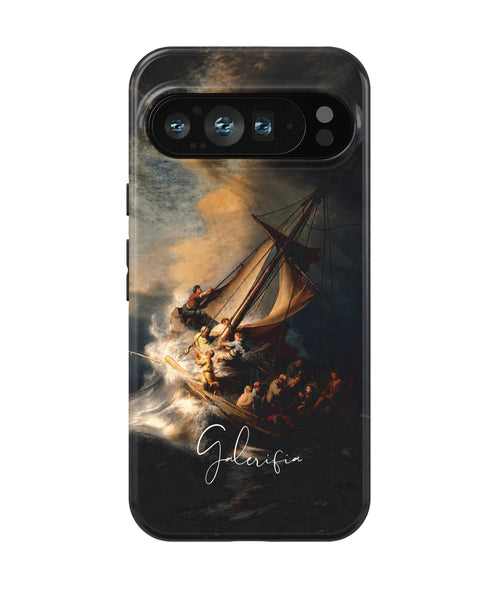 The Storm on the Sea of Galilee by Rembrandt van Rijn printed on a tough Google Pixel phone case front view
