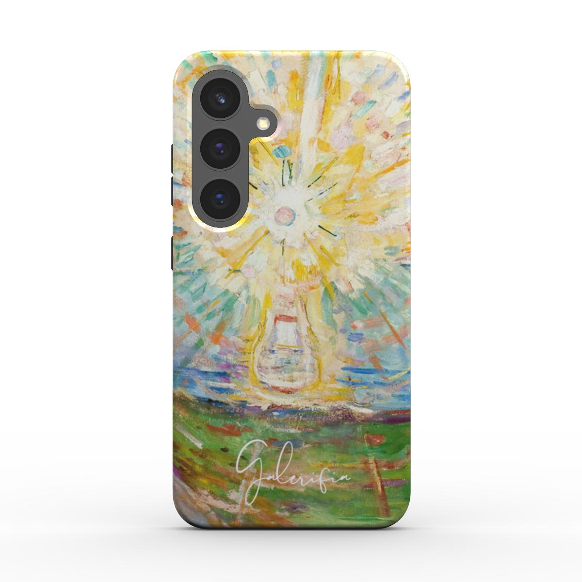 Back view of The Sun by Edvard Munch printed on a Google Pixel case