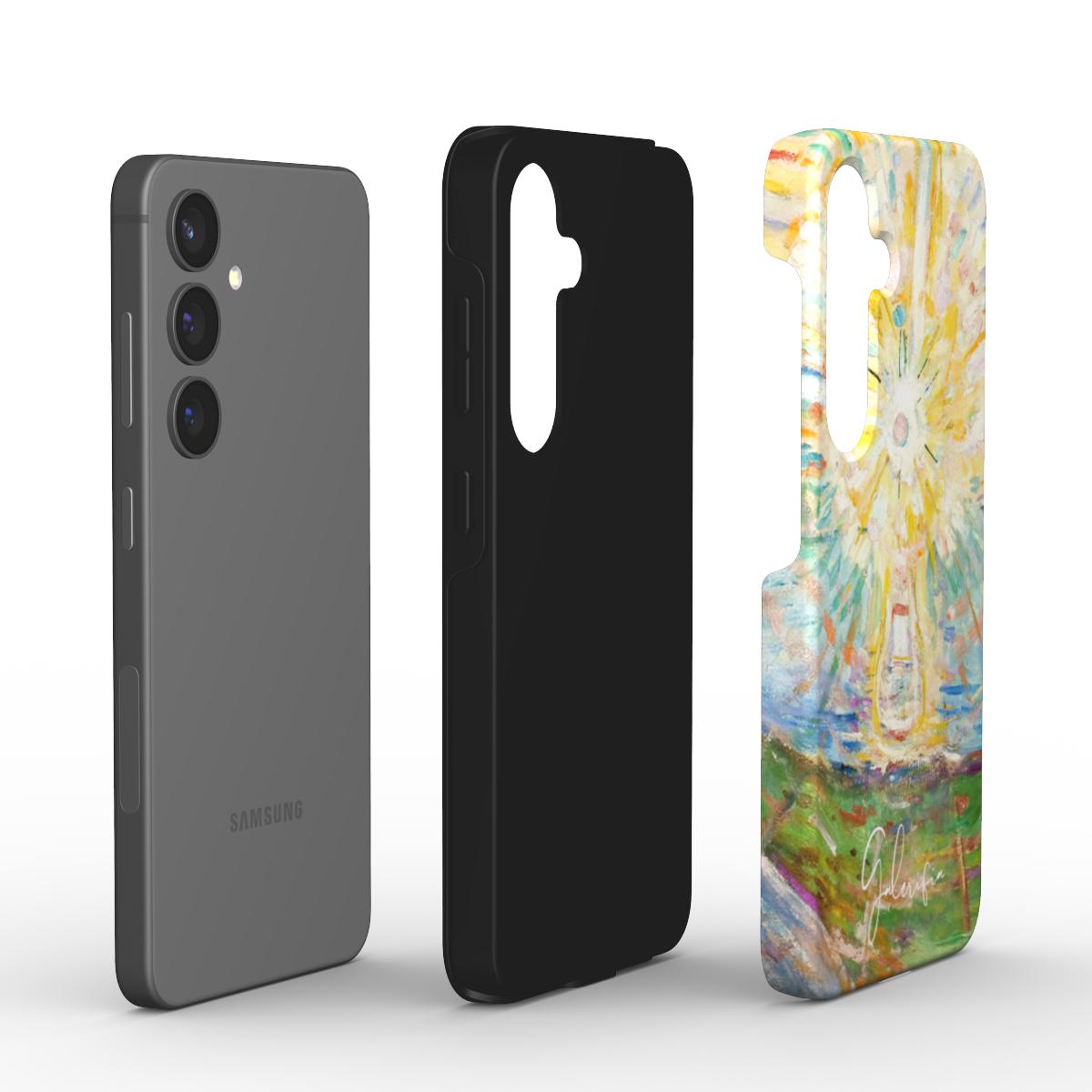 Corner protection detail on The Sun Edvard Munch Google Pixel case