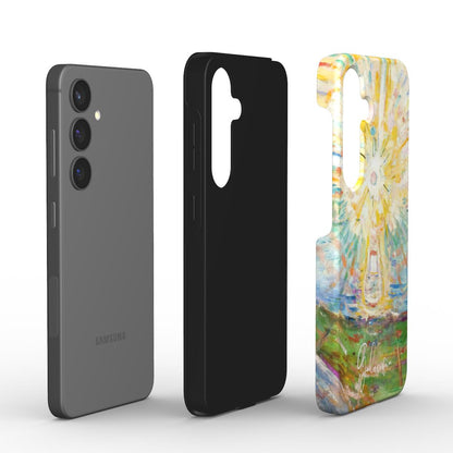 Corner protection detail on The Sun Edvard Munch Google Pixel case