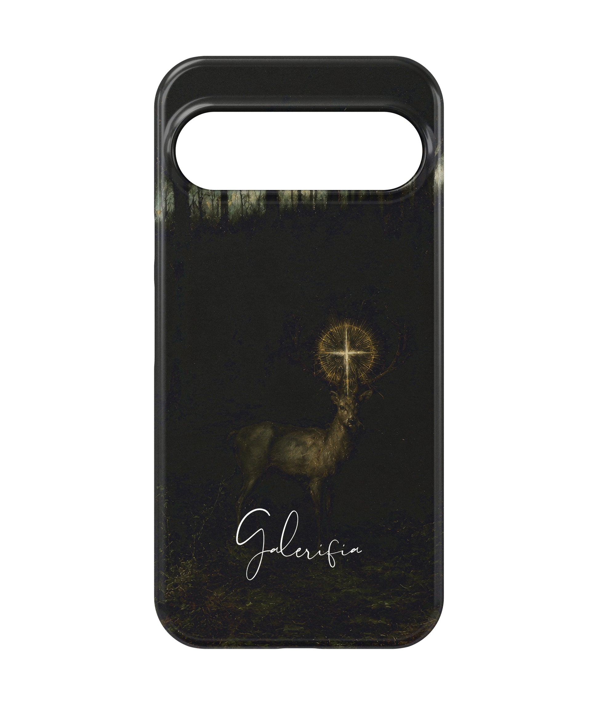 Angled view of The Vision of Saint Hubert inspired by Gustave Moreau Google Pixel tough phone case