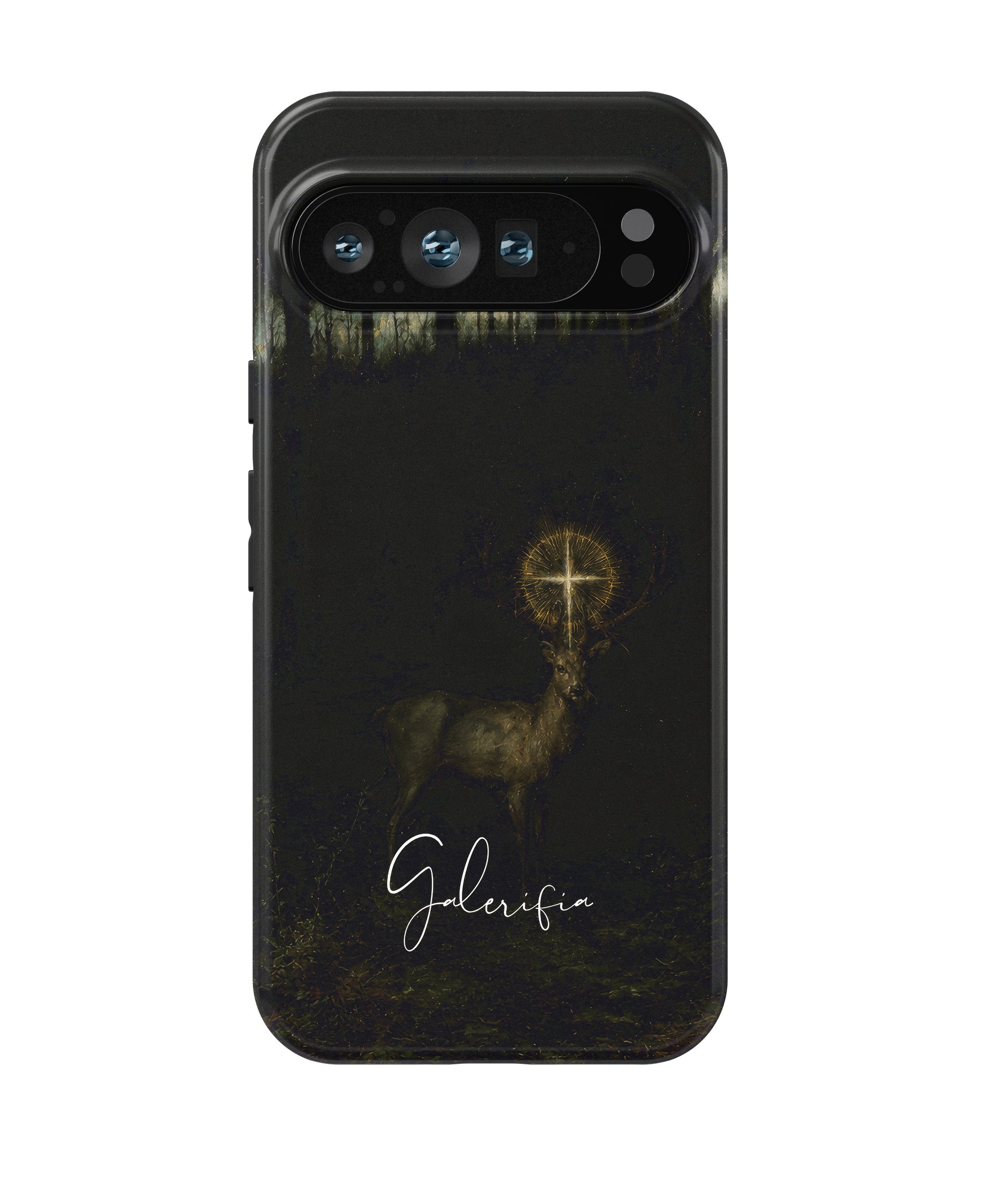 The Vision of Saint Hubert inspired by Gustave Moreau printed on a tough Google Pixel phone case front view