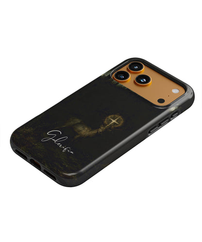 Premium fine art iPhone cases by Galerifia displayed as part of an everyday carry collection featuring mystical artwork.