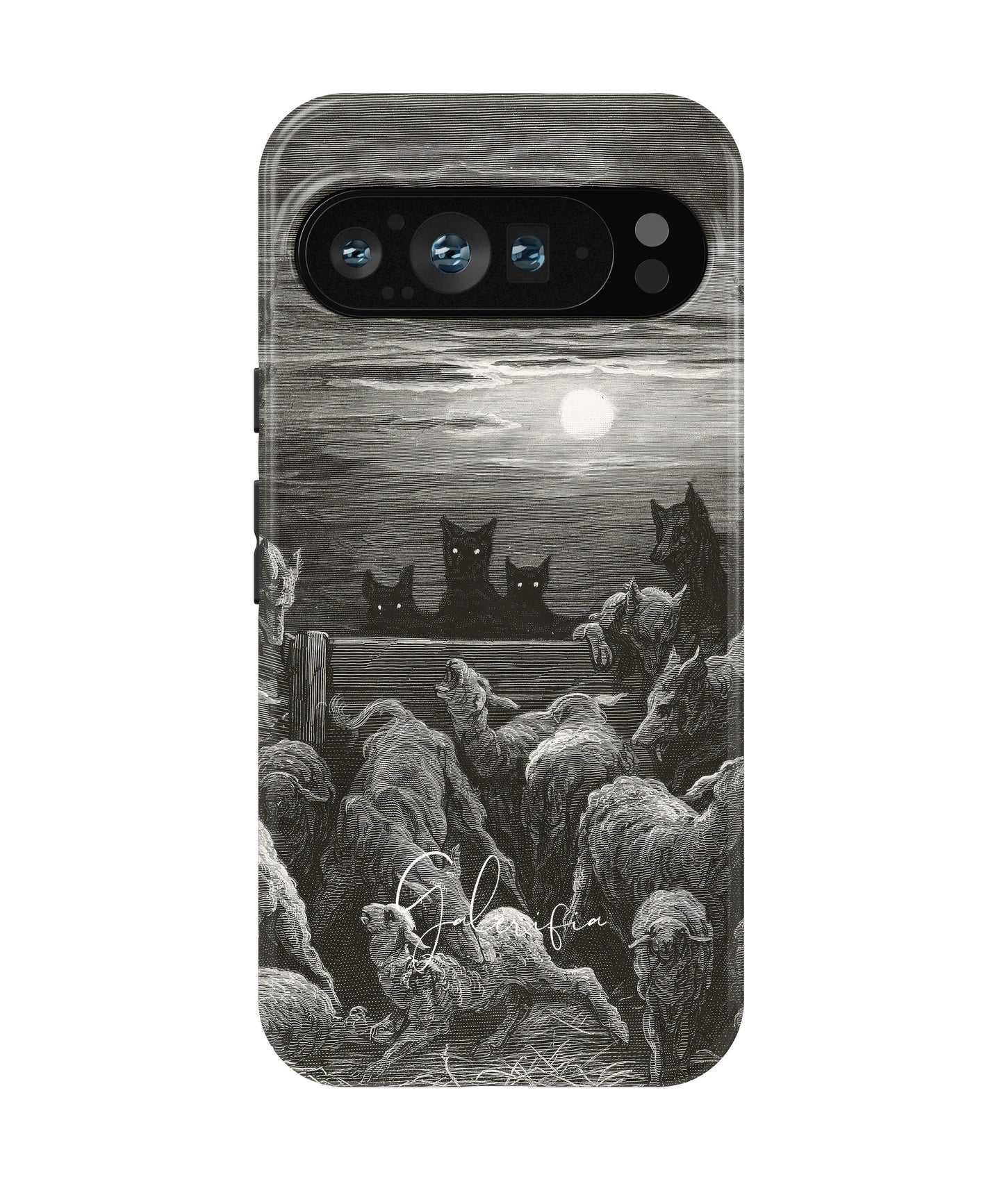 The Wolves and The Sheep by Gustave Doré printed on a tough Google Pixel phone case front view