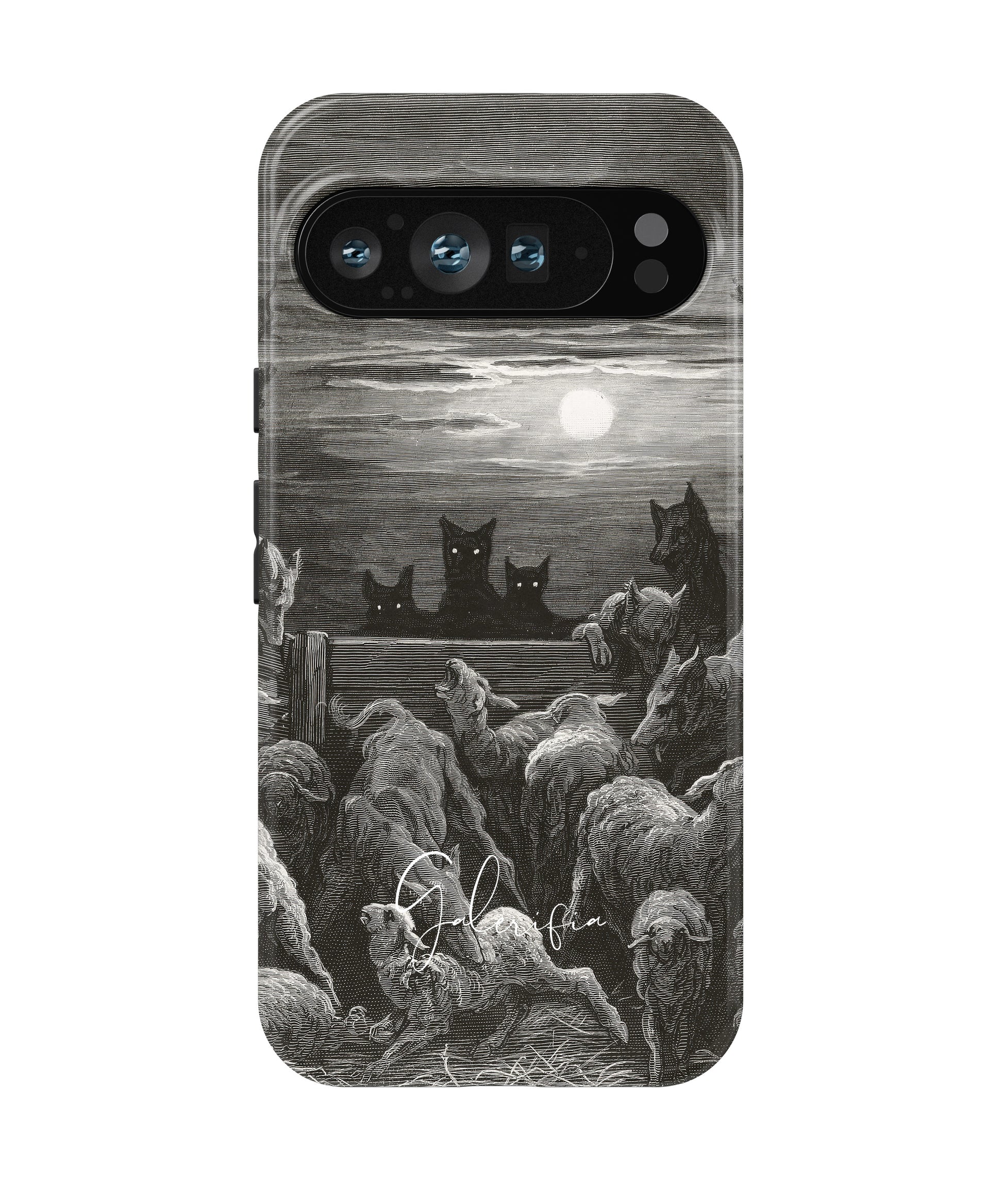 The Wolves and The Sheep by Gustave Doré printed on a tough Google Pixel phone case front view