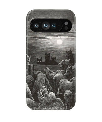 The Wolves and The Sheep by Gustave Doré printed on a tough Google Pixel phone case front view