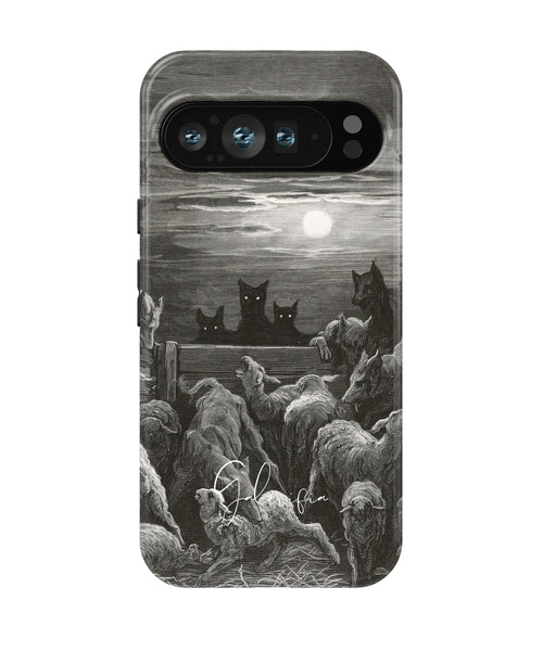 The Wolves and The Sheep by Gustave Doré printed on a tough Google Pixel phone case front view