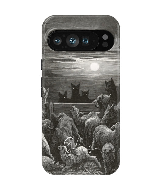The Wolves and The Sheep by Gustave Doré printed on a tough Google Pixel phone case front view