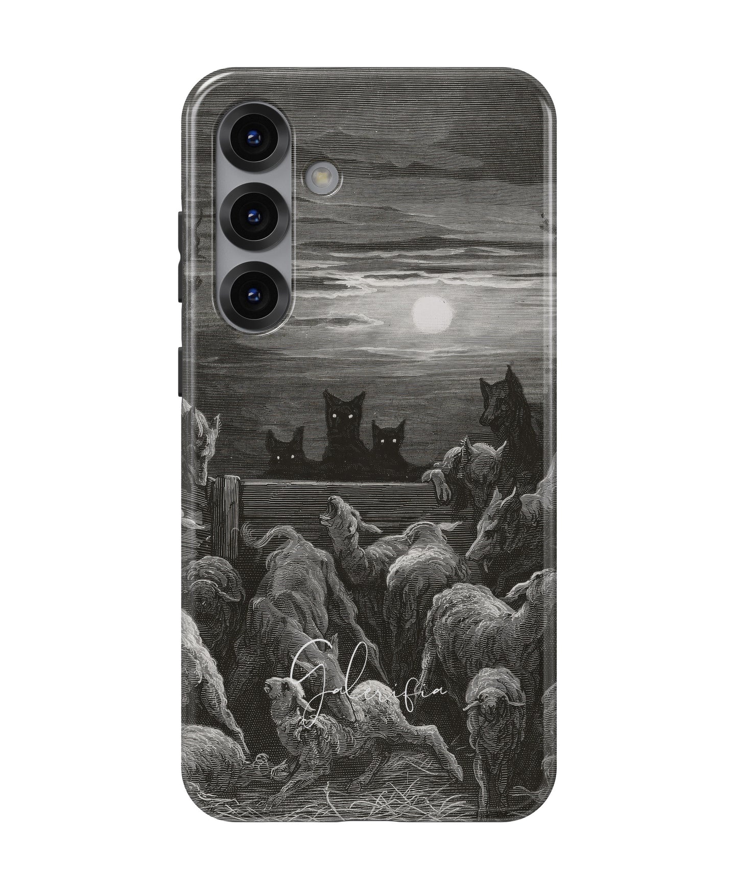 The Wolves and The Sheep by Gustave Doré printed on a tough Samsung Galaxy phone case front view