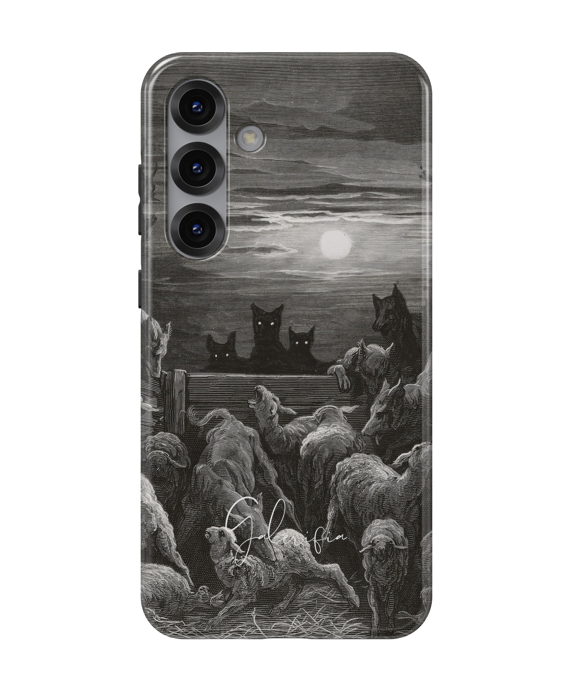 The Wolves and The Sheep by Gustave Doré printed on a tough Samsung Galaxy phone case front view